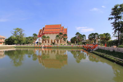 Reflection of building in lake