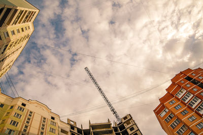 Low angle view of residential buildings against sky