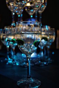 Close-up of wineglass on table