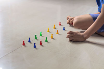 Boy playing with toy on table