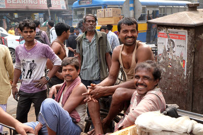 Group of people sitting outdoors