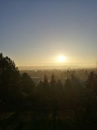 Scenic view of silhouette landscape against sky during sunset