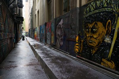 Graffiti on wall of car