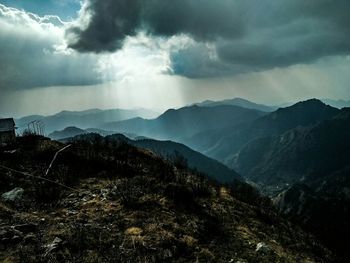 Scenic view of mountains against sky