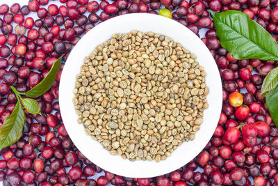 High angle view of fruits in bowl