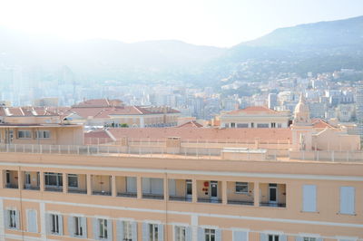 High angle view of townscape against sky