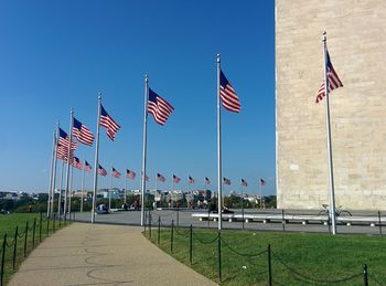 Usa flags at national monument site