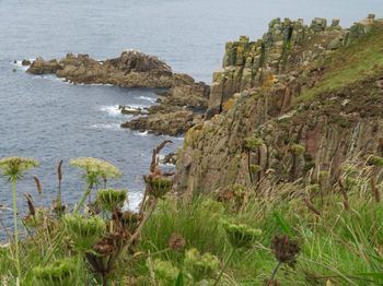 Scenic view of sea and rocks