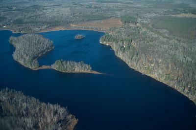 Aerial view of lake