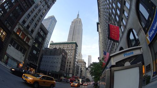 Low angle view of buildings against sky