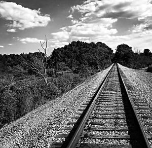 Railroad tracks against sky