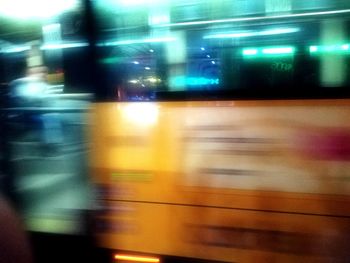 Blurred motion of train at night