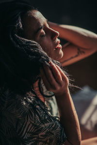 Close-up of man looking away