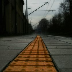 Surface level of railroad tracks