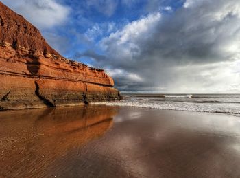 Rock formations on beach