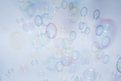 Close-up of bubbles against white background