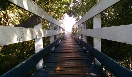 View of footbridge along canal