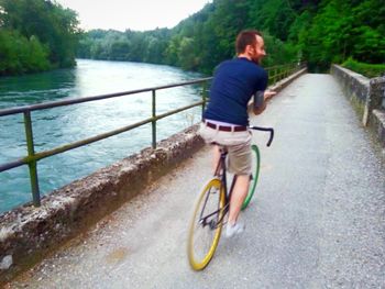 Woman standing in water