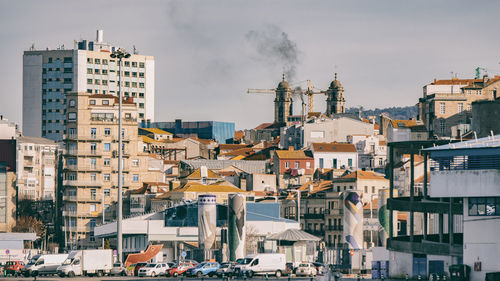 Vigo historic downtown taken from the fisheries port