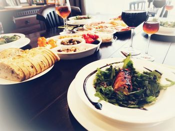 Close-up of food on table
