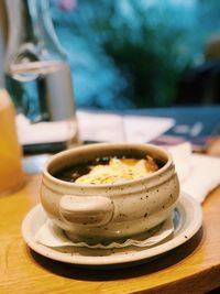 Close-up of food in bowl on table