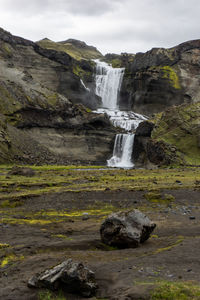 Scenic view of waterfall