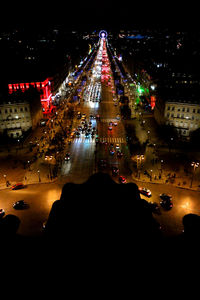 Illuminated city at night