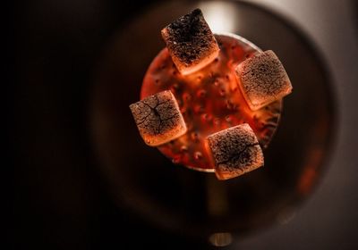 High angle view of ice cream in plate