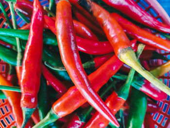 Full frame shot of red chili peppers