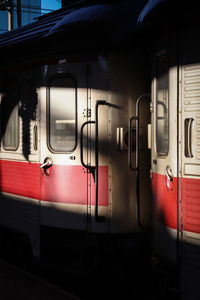 Train at railroad station platform