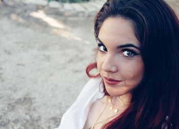 Close-up portrait of young woman