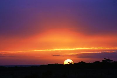 Silhouette of tree against sky during sunset