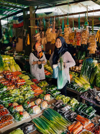 Vegetables for sale at market stall