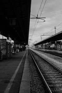 Railroad station against sky