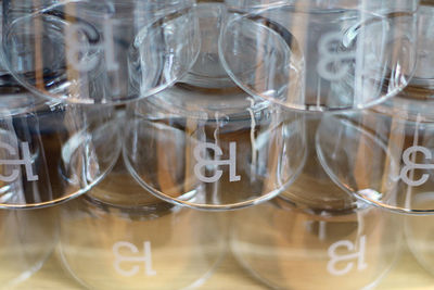 Close-up of glass containers