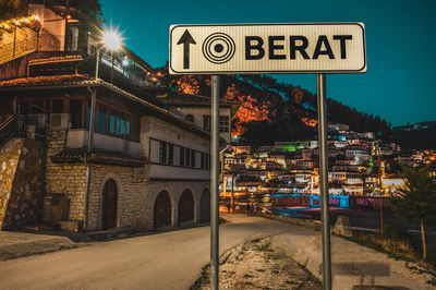 Information sign on street