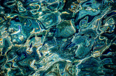 Full frame shot of rippled water in swimming pool