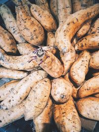 Full frame shot of roasted for sale in market