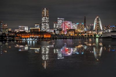 Illuminated city at night