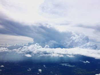 Aerial view of sea against sky