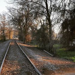 Railroad track passing through railroad track