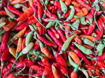 Full frame shot of red chili peppers