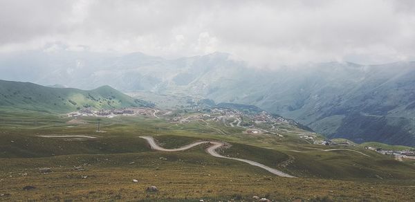 Scenic view of mountains against sky