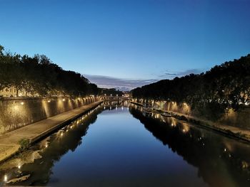 Scenic view of river against clear blue sky