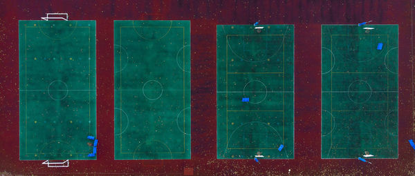 Aerial view of soccer fields