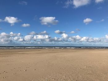 Scenic view of beach against sky