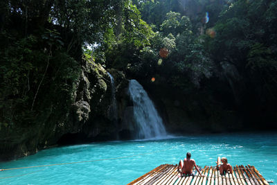 Tourists enjoying in water