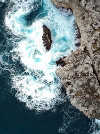 High angle view of sea shore