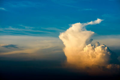 Low angle view of cloudscape against sky during sunset