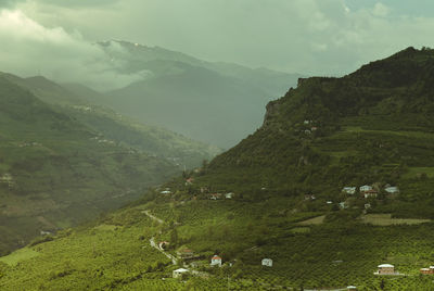 High angle view of landscape against sky